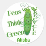 Custom Green Peas Environment  Recycle Sticker