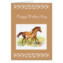 Custom Greeting, Mother's Day, Horse, Foal Greeting Cards