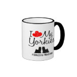 Custom I Love My Two Yorkies Ringer Mug