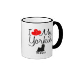 Custom I Love My Yorkie Ringer Mug