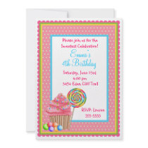 Custom invitation order for Candace- Candi Cupcake