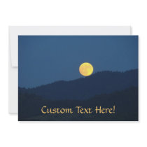 Custom Invitations Orange Full Moon Blue Twilight