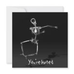 CUSTOM INVITES - X-Ray Skeleton Joy Leap - B&W invitations