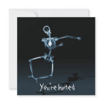 CUSTOM INVITES - X-Ray Skeleton Joy Leap - Blue invitations