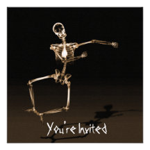 CUSTOM INVITES - X-Ray Skeleton Joy Leap - Orange