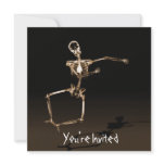 CUSTOM INVITES - X-Ray Skeleton Joy Leap - Orange invitations