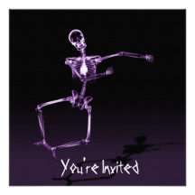 CUSTOM INVITES - X-Ray Skeleton Joy Leap - Purple
