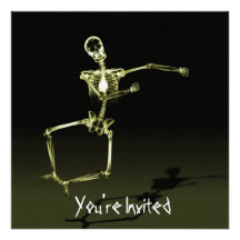 CUSTOM INVITES - X-Ray Skeleton Joy Leap - Yellow