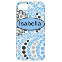 Custom Iphone 5 case-mate case blue flowers