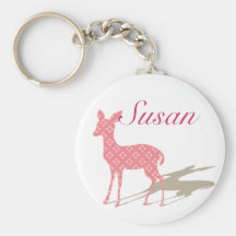 Custom Keychain "Pink Bambi"
