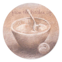 CUSTOM KITCHEN LABEL CHARCOAL ILLUSTRATION stickers
