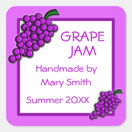 Custom Labels for Homemade Grape Jam | Zazzle