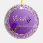 Custom Lavender Purple Mother of Bride Keepsake Ornament