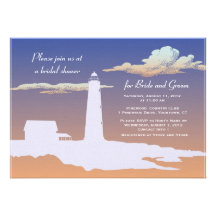 Custom lighthouse wedding/shower invitation