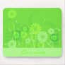 Custom Lime Green Floral Mousepad