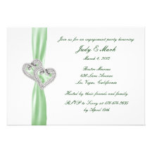 Custom Lime Hearts Engagement Party Invitation