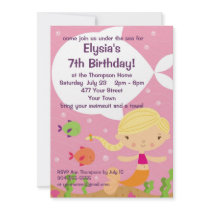 Custom Little Girls Mermaid Birthday Party
