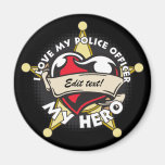 Custom Love My Police Officer Refrigerator Magnets