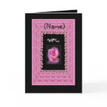 CUSTOM Maid of Honour Pink Rose & Cloud Frame cards