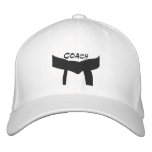 Custom Martial Arts Black Belt Coach embroidered hats