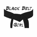 Custom Martial Arts Black Belt Girl Embroidered Hooded Sweatshirt