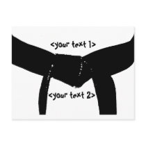 Custom Martial Arts Black Belt Postcard