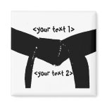 Custom Martial Arts Black Belt Square Magnet