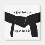 Custom Martial Arts Black Belt Square Magnet