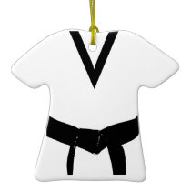 Custom Martial Arts Black Belt Uniform Ornament