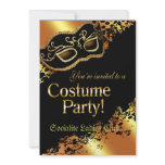Custom Metallic Gold Costume Party Invitation