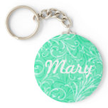 Custom Mint Green Ornamental Key Chain keychains