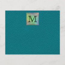 Custom Monogram Image on Teal Pattern. Personalised Flyer