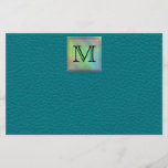 Custom Monogram Image on Teal Pattern. Personalised Flyer