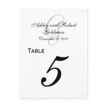 Custom Monogram Wedding Table Number Cards Postcards