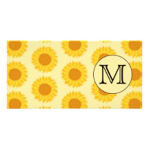 Custom Monogram, with Yellow Sunflowers. Photo Card