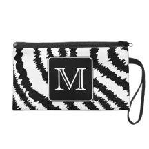 Custom Monogram, Zebra Pattern Animal Print. Wristlets