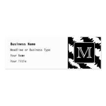 Custom Monogram, Zebra Pattern Animal Print. Business Card Templates