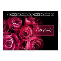 CUSTOM NAME Be My Maid of Honour Red Roses Bouquet Cards