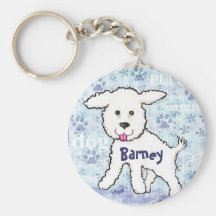 Custom Name Bichon Frise Dog Keychain