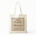 CUSTOM NAME Bridesmaid Bag TAUPE & CHOCOLATE