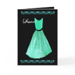 CUSTOM NAME Bridesmaid Invitation MINT GREEN Gown cards