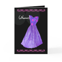 CUSTOM NAME Bridesmaid Invitation PURPLE Gown