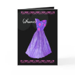 CUSTOM NAME Bridesmaid Invitation PURPLE Gown cards