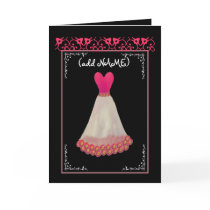 (Custom Name) BRIDESMAID Invite RED & WHITE Gown