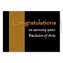 CUSTOM NAME Congratulations - Bachelor of Arts Card