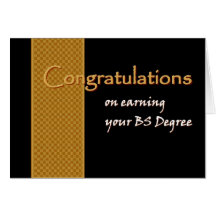 CUSTOM NAME Congratulations - Bachelor of Science Greeting Card