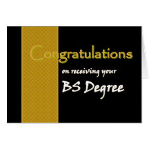 CUSTOM NAME Congratulations - Bachelor of Science Greeting Cards