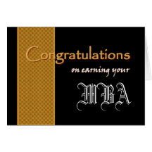 CUSTOM NAME Congratulations - Earning Your MBA Cards