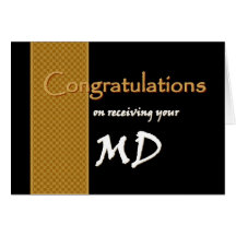 CUSTOM NAME Congratulations - M.D. Greeting Cards