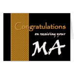 CUSTOM NAME Congratulations - Master of Arts - MA Card